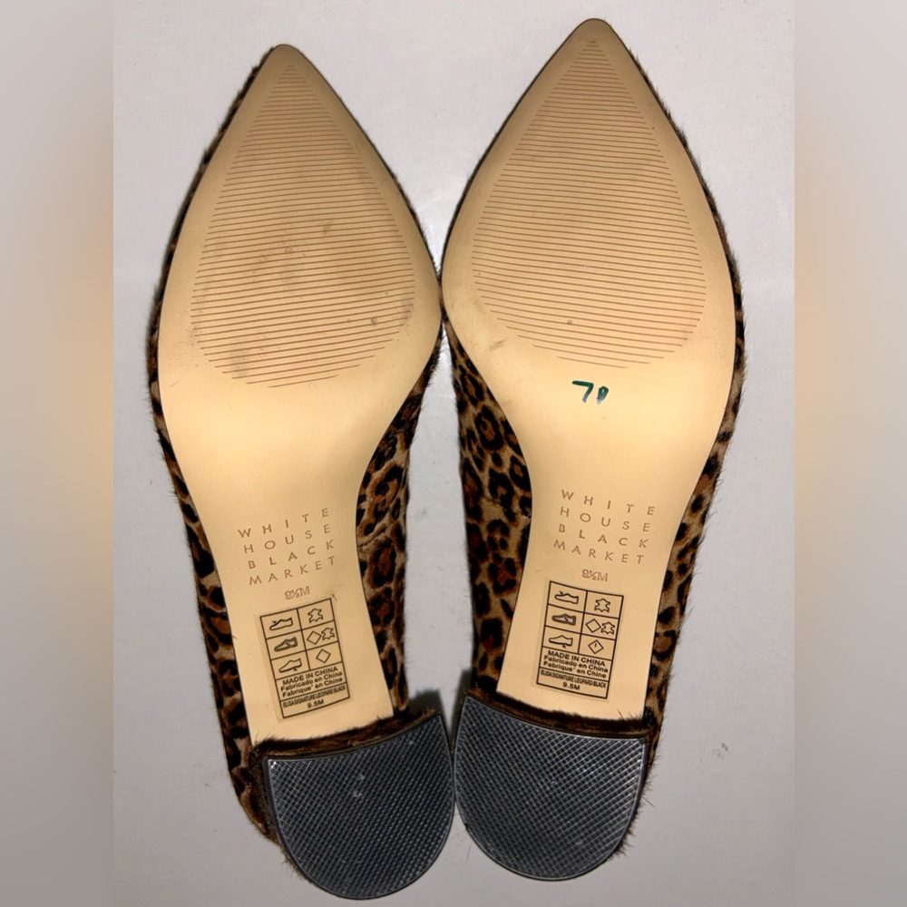NWOB White House Black Market Leopard-Print Calf Hair Pointed Toe Pumps - Picture 7 of 8